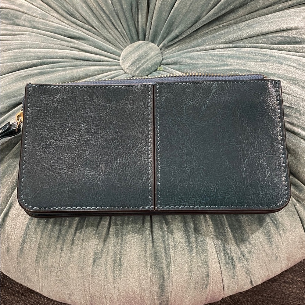 Elegant Dark Teal Wristlet  Clutch